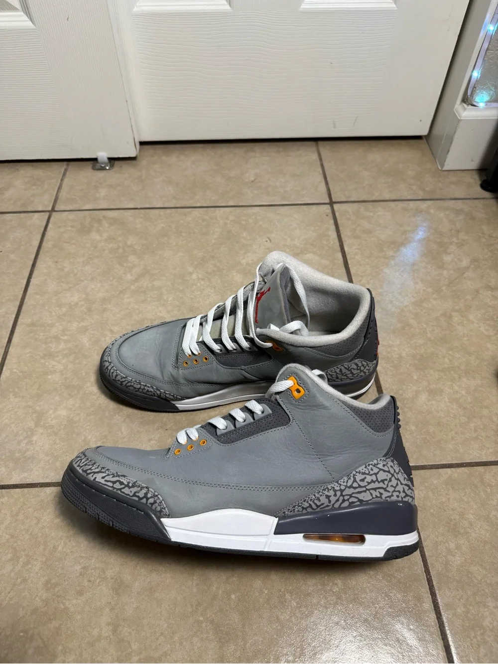 Jordan Air Jordan 3 Retro Cool Grey Silver/Orange 2021 CT8532-012 Men SIZE 12M